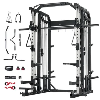Drone2 Smith△ All-in-One Home Gym Machine - Squat Rack with Weight Bar Dual LAT Pull-Down Systems Cable Customized Fitness 1