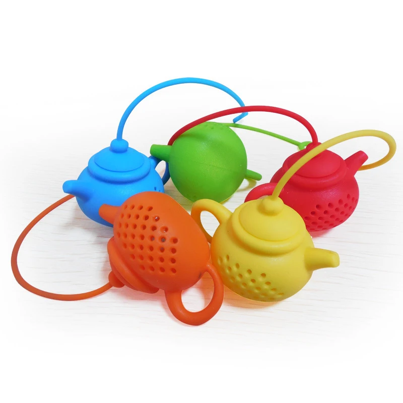 1pc Creative Teapotshape Tea Infuser Strainer Silicone Tea Bag Leaf