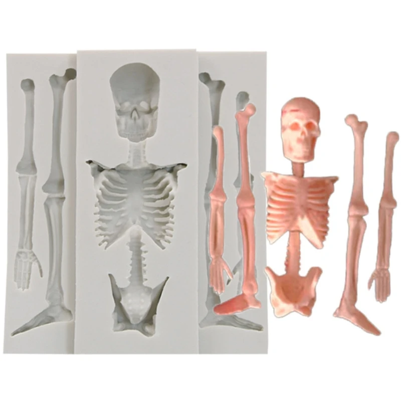 

3D Halloween Skeleton Bone Silicone Mold for Candy Cookie Making DIY Bakning