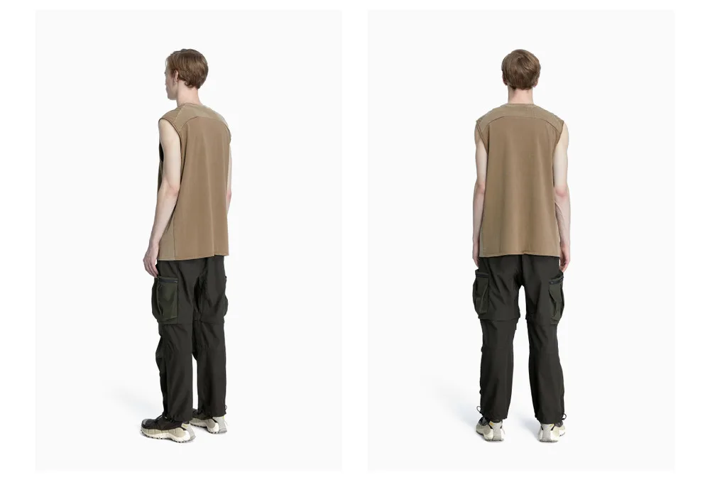 Reindee Lusion 23ss 203 old  texture effects sleeveless t-shirt tanktop 3d cut techwear gorpcore urban outdoor