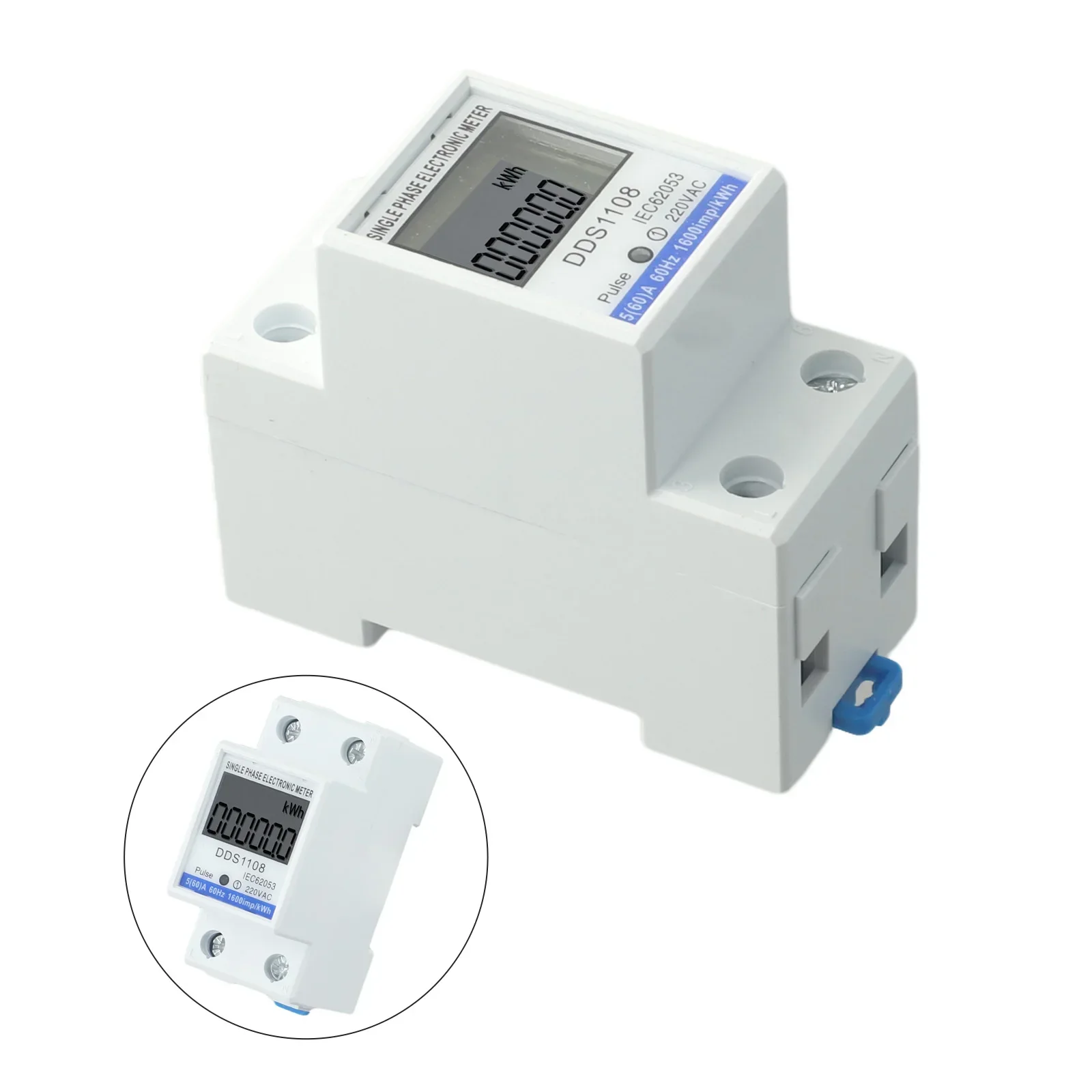 Reliable Performance LCD Single Phase Electric Energy Meter KWH AC Digital WattHour Meter 220V 60A Accuracy 1 Power Consumption