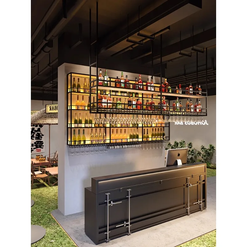 

Wine rack, wine cabinet, wall mounted storage rack, bar counter, hanging cabinet, hanging rack, red wine glass