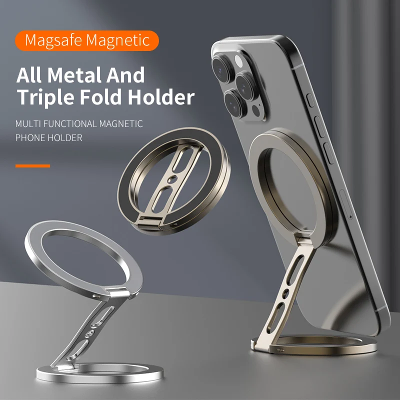 الهاتف المحمول 360 ° حامل مغناطيسي دوار على الوجهي...