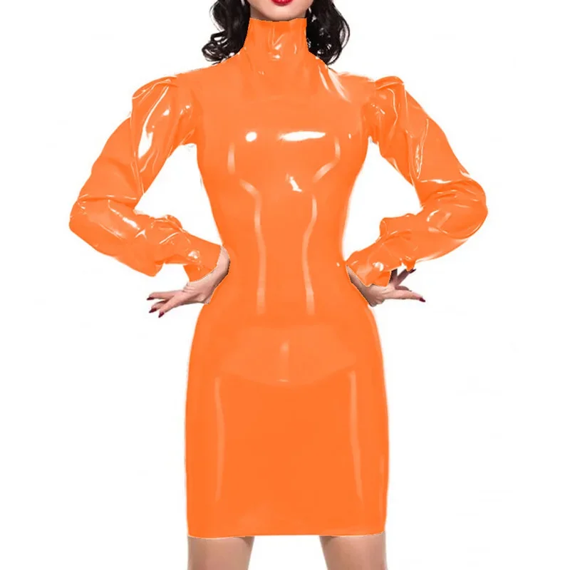 Leather PVC Dresses for Women Long Puff Sleeve High Neck Punk Gothic Dress Summer Wedding Ceremony Birthday Party Mini Dress - AliExpress 200000345 Leather PVC Dresses for Women Long Puff Sleeve High Neck Punk Gothic Dress Summer Wedding Ceremony Birthday Party Mini Dress - AliExpress 200000345