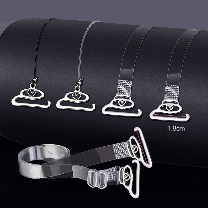 1-3 Pairs/set Clear Bra Straps Transparent Invisible Detachable Adjustable  Silicone Women's Elastic Belt Intimates