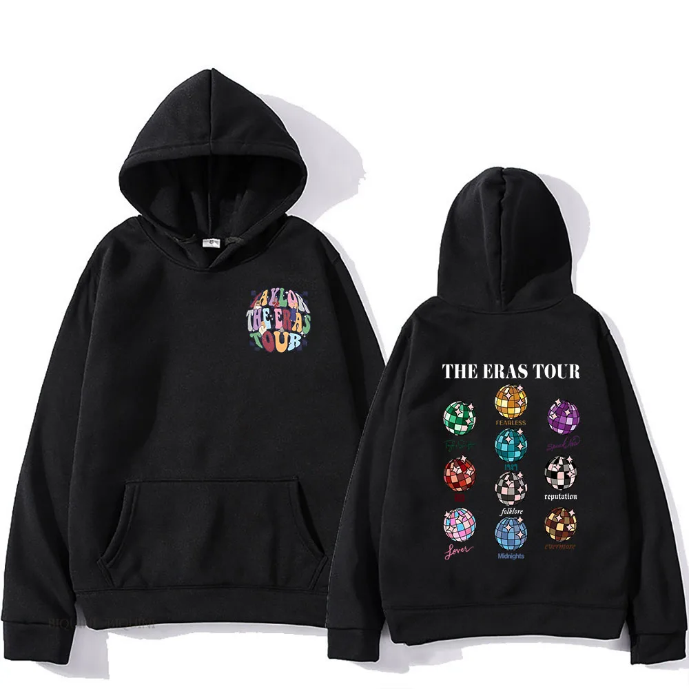 Фото Мужские флисовые толстовки большого размера с капюшоном и надписью The Eras Tour Karma Is A Cat граффити №2