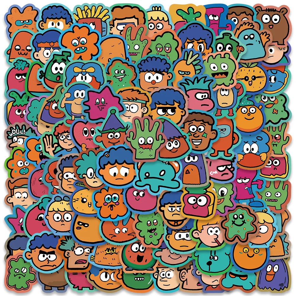 100pcs Funny Cartoon Characters Anime Stickers Waterproof Graffiti For Laptop Phone Guitar SKateboard Luggage Vinyl Decals