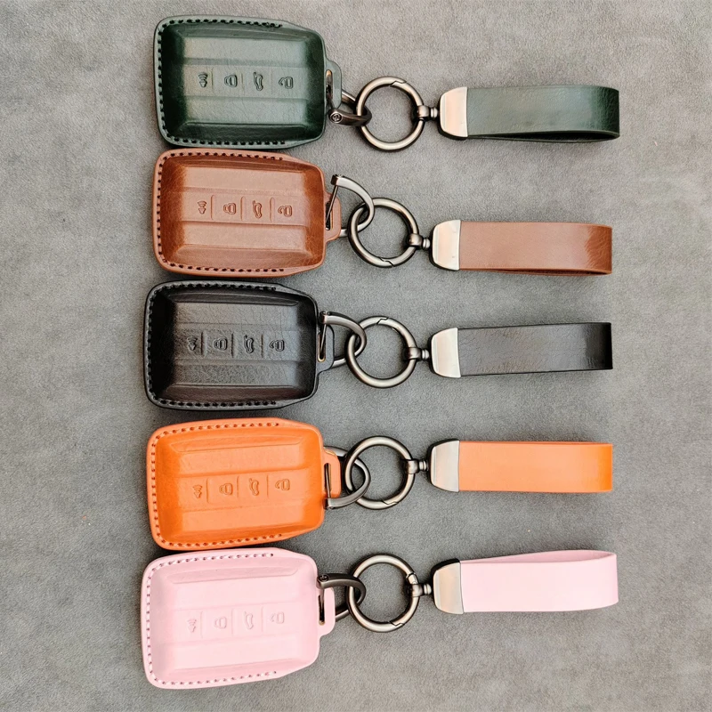 

Luxury Leather for Great Wall GWM WEY TANK 300 500 Tank300 Tank500 Smart Remote Auto Car Key Case Fob Protector Holder Keychain