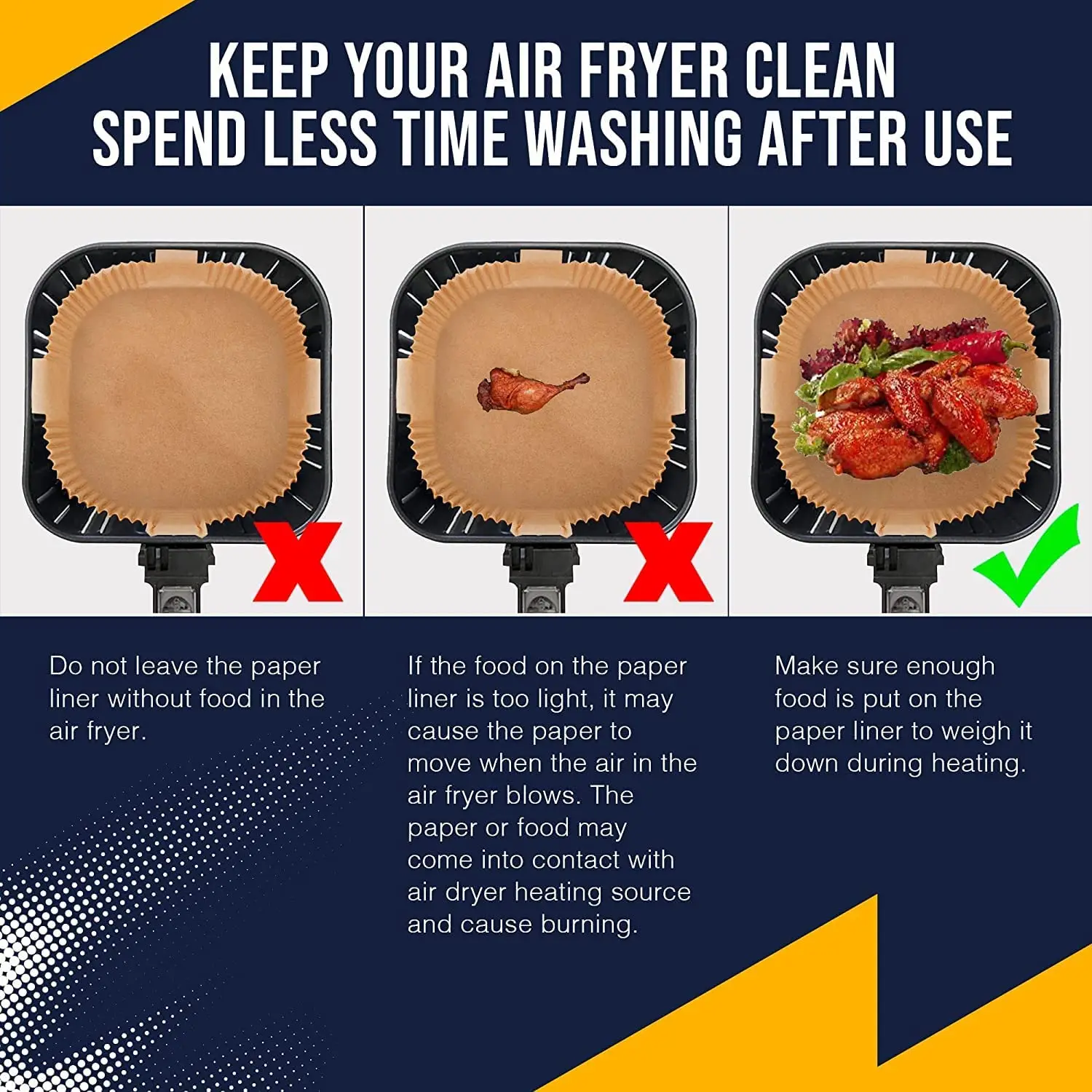 Air Fryer Disposable Baking Paper Liner Form Tray Kitchen Grill Vegetable Parchment Paper Air Fryer Accessories For 5&rsquo;5 l XXL air fryer paper air fryer accessories air fryer tray