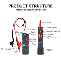 Noyafa Underground Cable Tracker High& Low Voltage Wire Tracker Anti-Interference Cable Locator Wire Locator Network Line Finder 2
