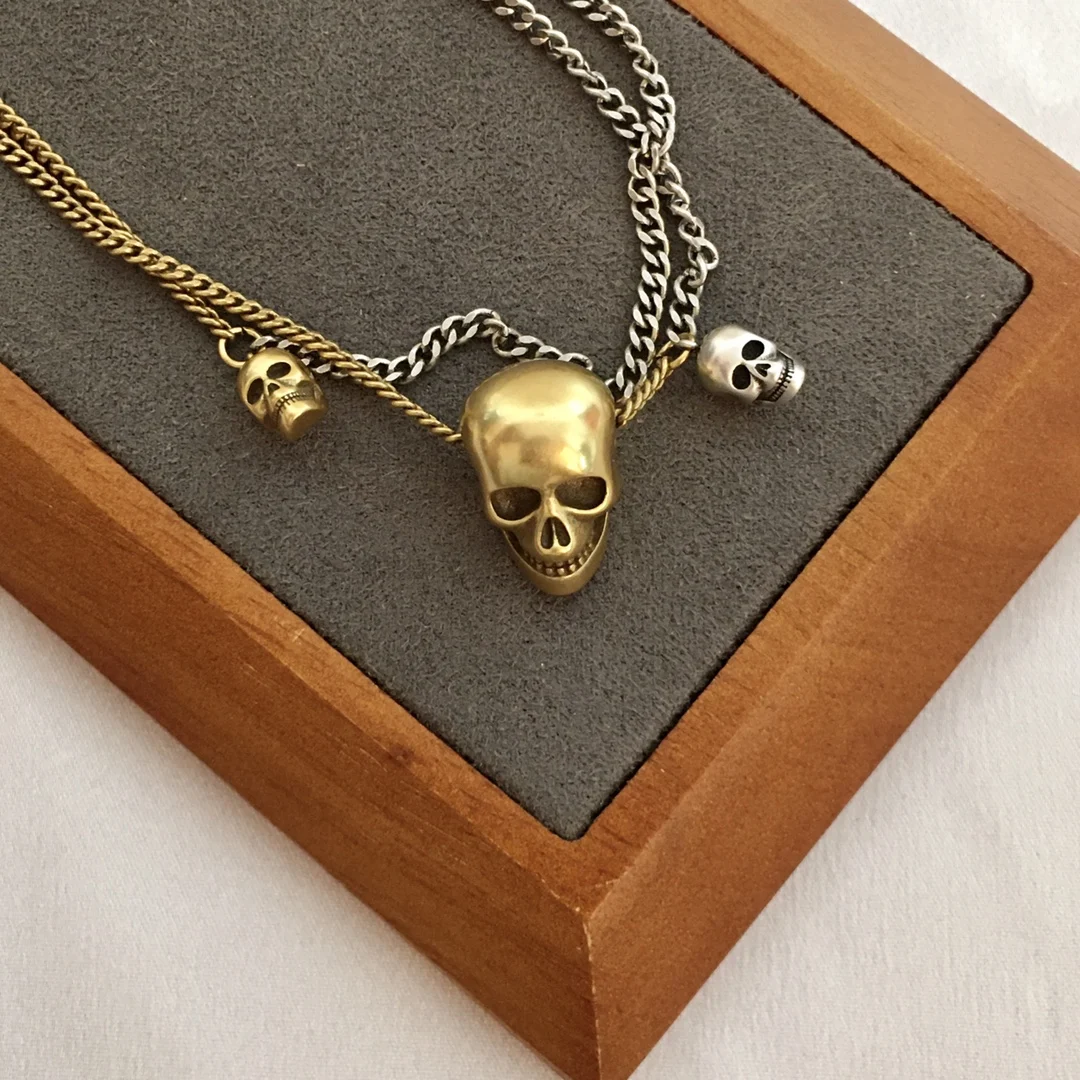 Punk style retro necklace, vintage fashion and personalized earring set