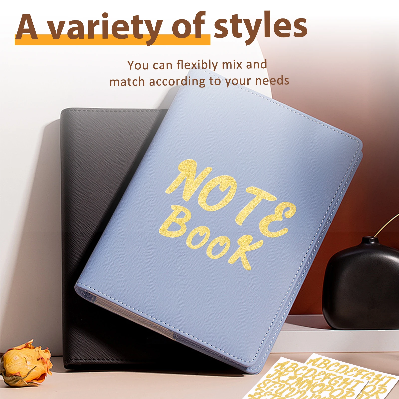 20Pcs Creative Letter Sticker Vinyl Adhesive Glitter Alphabet Art Decals Self Adhesive Glitter Alphabet Sticker for Scrapbook