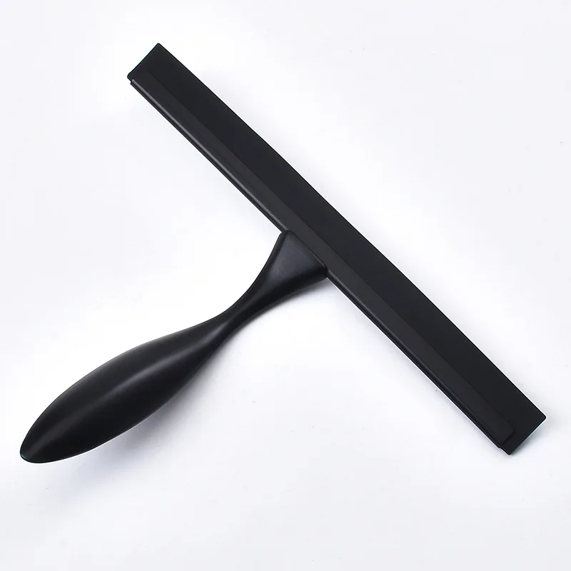 14'' INCH Shower Squeegee Silicone Rubber Wiper Scrape With Suction Cup Hook Black Color Glass Mirror Bathroom Cleaner 3