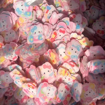 산리오 애니메이션 시리즈 헬로 키티 아크릴 부품, DIY PP 클립, 아크릴 패치, 멜로디 쿠로미 조각, 부품 장식품 키체인, 4cm, 160 개
