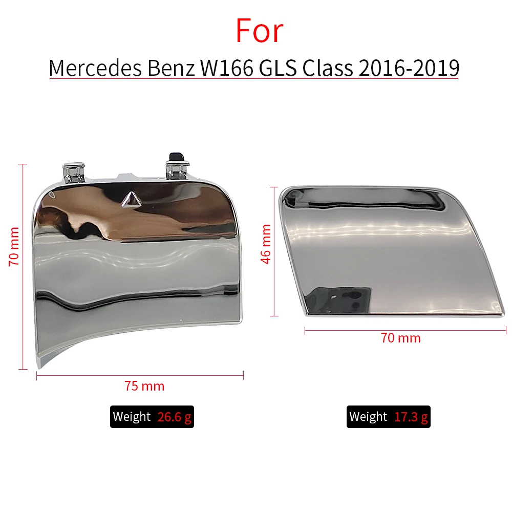 For Mercedes W166 Car Rear Bumper Tow Hook Cover Cap Black For Benz GLS Class 2015- GLS350 GLS450 GLS500 1668852423