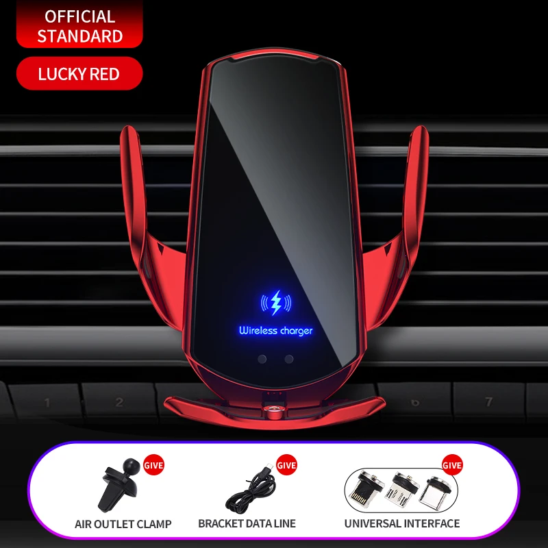 Auto-Handy-Halter Automatische Klemmung Wireless Charger Auto-Halter  Intelligenter Infrarot-Sensor Entlüftungshalterung Handy-Halterung Ständer