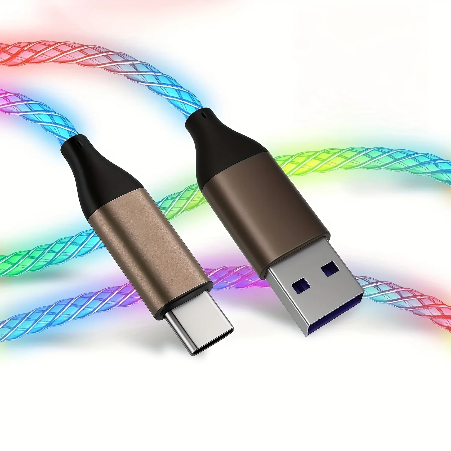 120W 플로잉 LED 발광 RGB USB A to 타입 C 충전 케이블 데이터 동기화 USB 케이블 아이폰 17 16 15 프로 화웨이 삼성 오포용