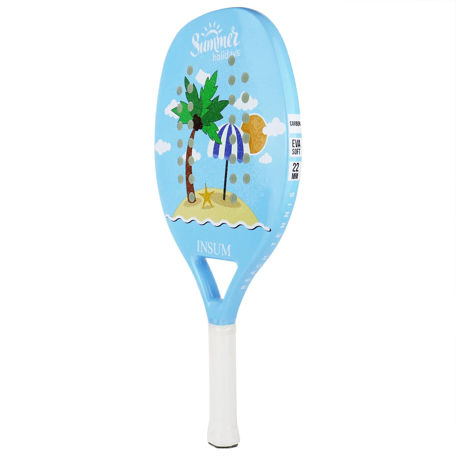 Beach Tennis Paddle Beach Tennis Racket Carbon Fiber with EVA Memory Foam Core Lightweight Paddles-Colorful