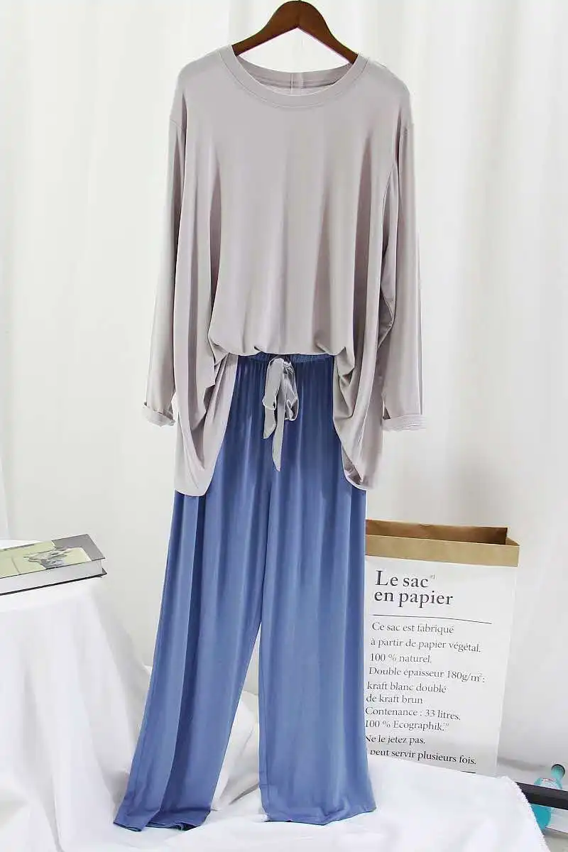 Manches longues Modal Pamas ensemble femmes à manches longues pantalon 2 pièces/costume Cool Homewear survêtement 2020 mode Sexy automne grand_voghion.com