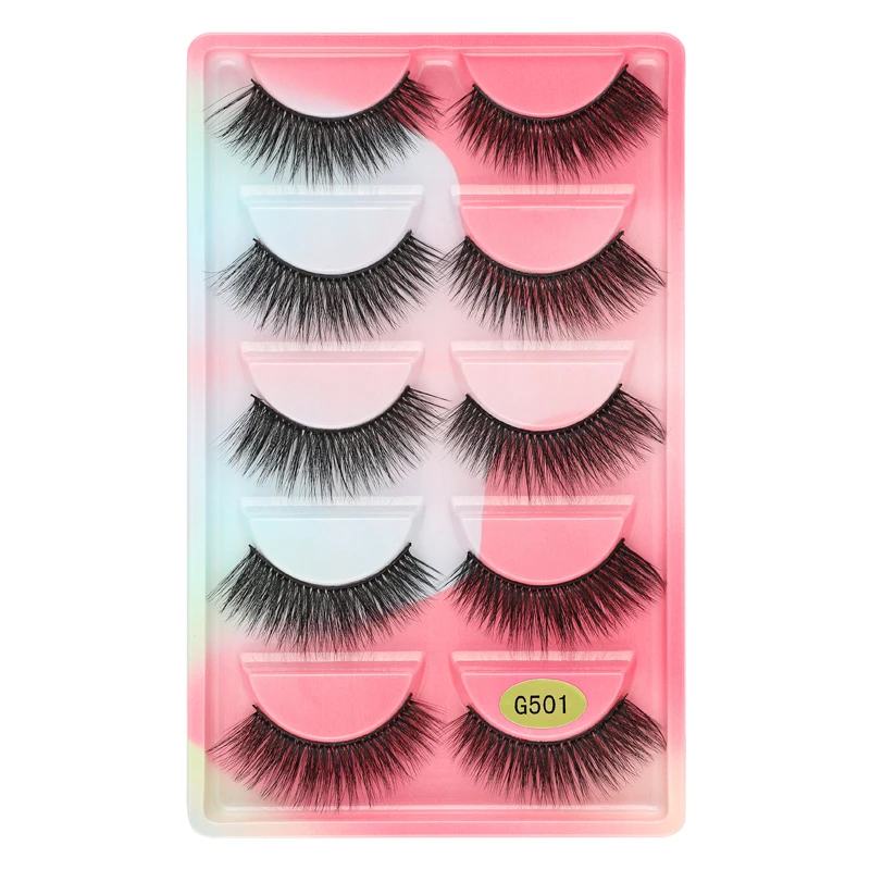 Shdiishangpin-ミンクつけまつげ,ナチュラル,3D,5ペア,g806