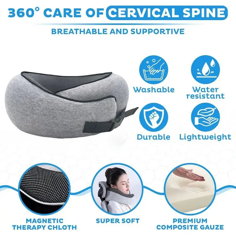 Neck Pillow Airplane Travel Portable U Type with Storage Bag