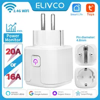 Tuya Smart Plug WiFi EU 16A/20A Smart Socket With Power Monitor Timing Smart Life Support Alexa Google Home Yandex SmartThings
