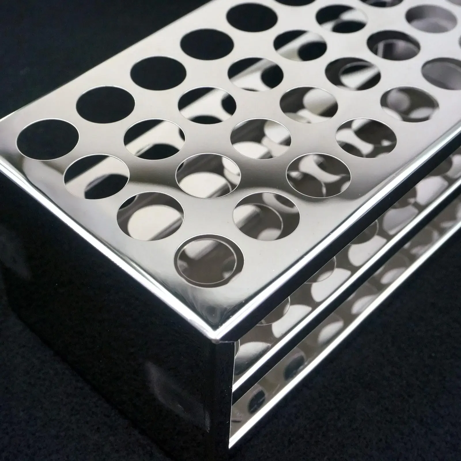 17.5mm Diam x 40 Holes Stainless Steel Test Tube Rack Holder Storage Lab Stand