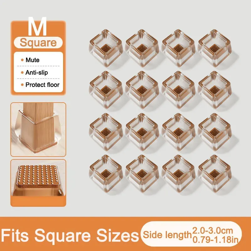 Silicone Furniture Leg Protectors with Felt Pads - Floor-Safe Chair and Table Foot Covers (24/4 Pack)