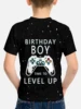 Children Top Shirts Children's Clothing Boys Short Birthday Boy Time To Level Up Sleeve Tops 2024 Kids Clothes Child T-shirt 2