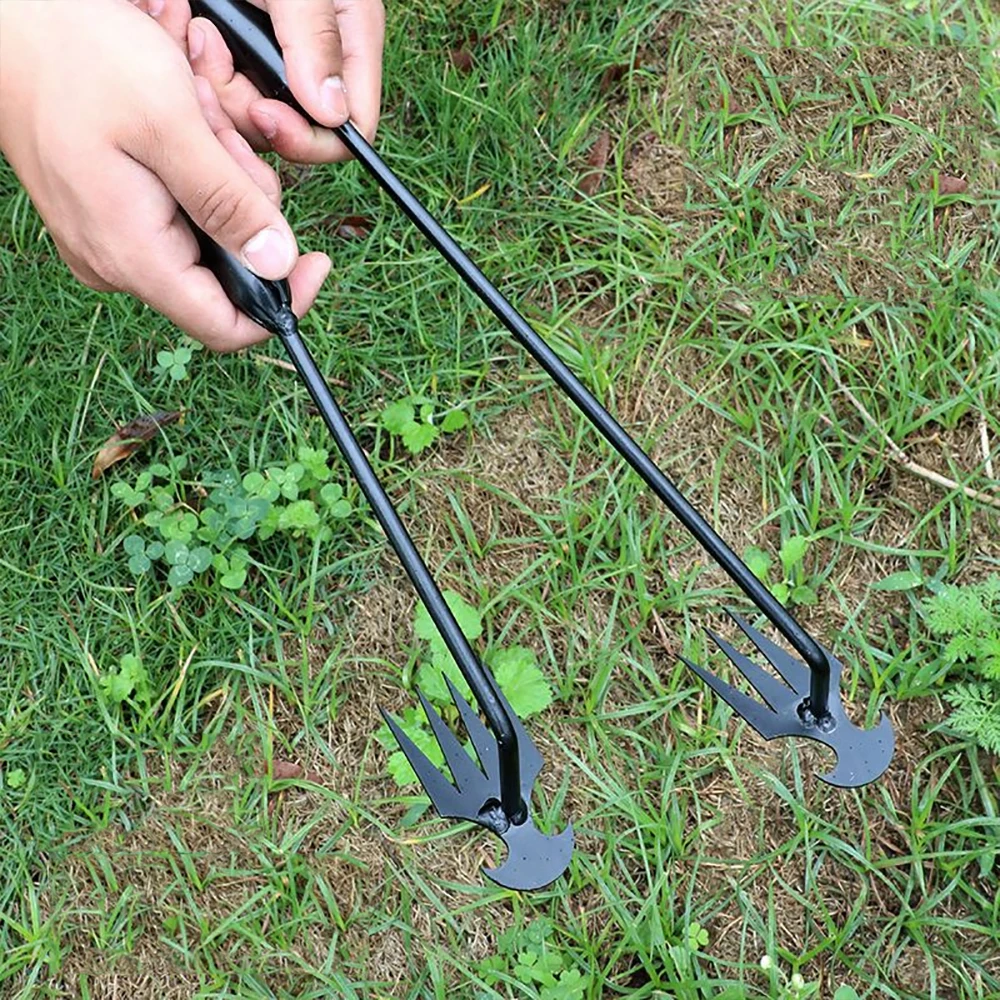 Weeding Artifact Uprooting Weeding Tool Steel Weed Puller Dual Purpose Hand Remover for Garden Yard Farm Weed Removal