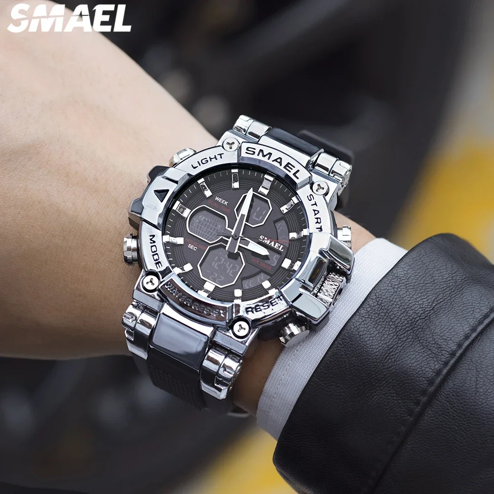 SMAEL Electronic Watch 8027 Colorful Alloy Watch Men's Outdoor Sports Waterproof Multi functional 6