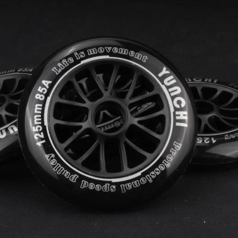 85A125mmBlackInlineSpeedSkatesWheelsforStreetRacingAsphalt