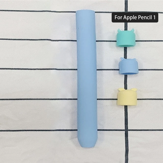 For Apple IPad Pencil 1 2 Pencil2 Tablet Touch Pen TPU Soft Silicone Protective Tip Cover Screen Stylus Anti-scratch Nib Case Pencil 1 Blue