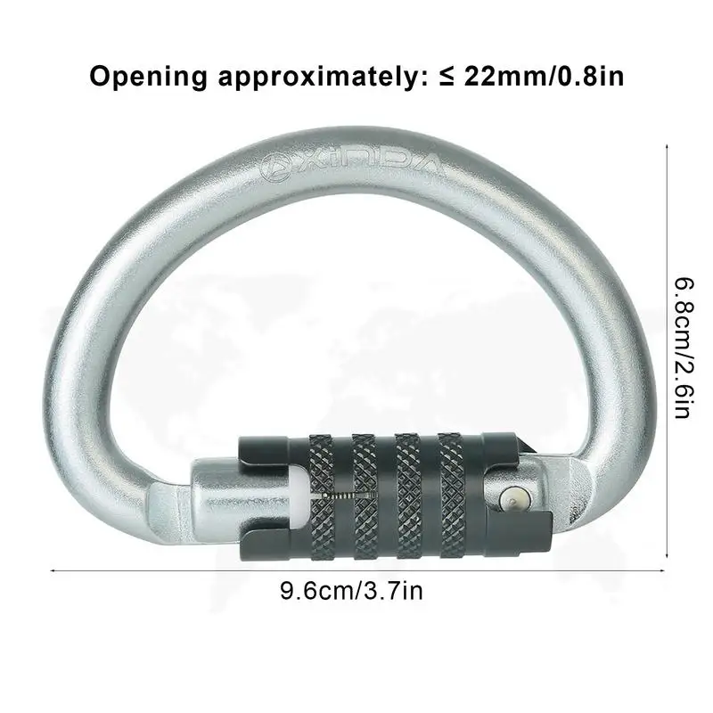 Rock Climbing Carabiners Safety Large Rock Clips Screw Lock D Shape Screw Lock Autolock Carabiner Clip Outdoor Equipment For