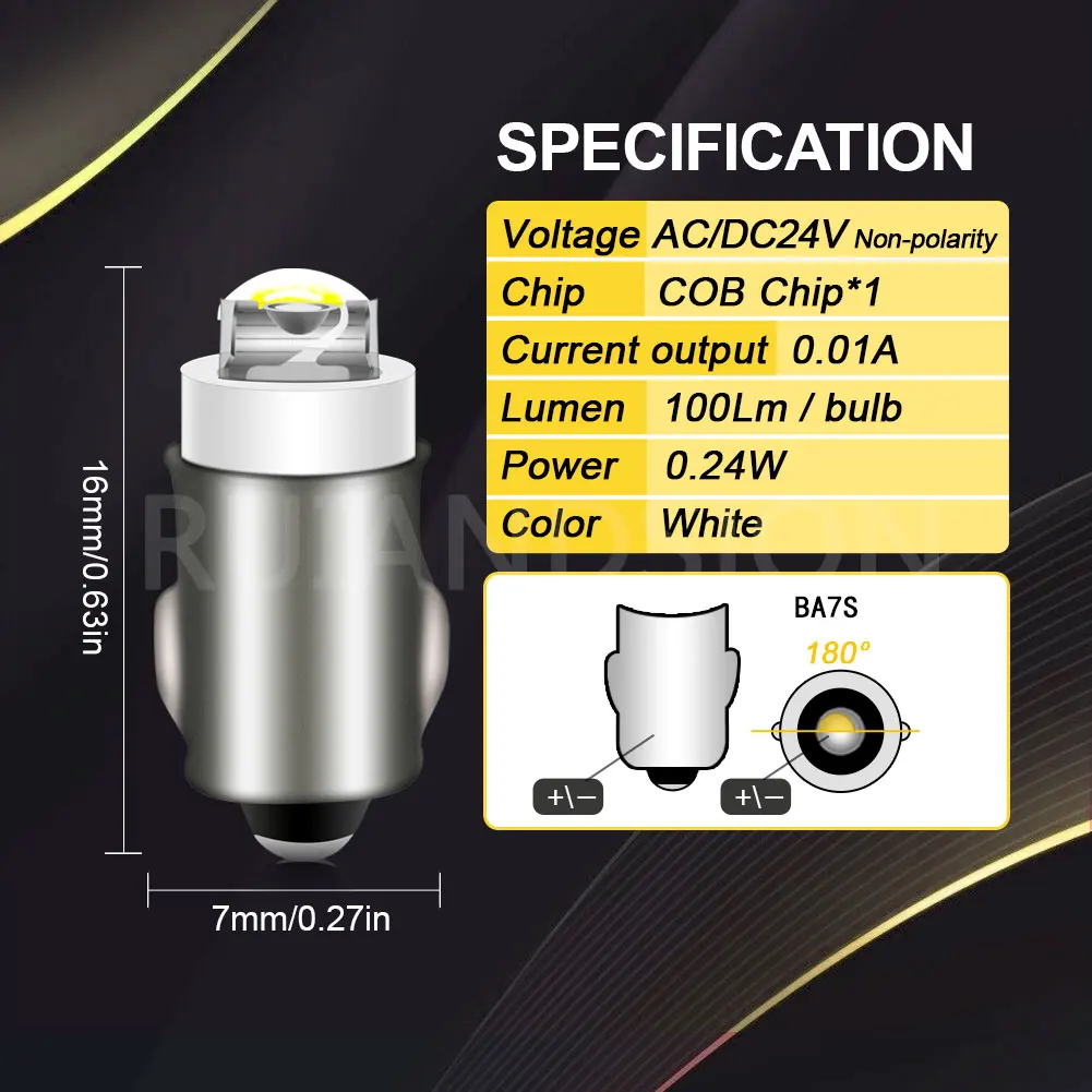 RUIANDSION BA7S COB LED car light bulb internal instrument panel clearance light white red blue yellow green 12V led car lights,led lights,led bulbs