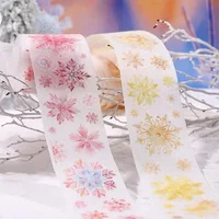 Mr. Paper, winter colored snowflake themed sticker, collage scrapbook notebook phone case diary decorative sticker 200cm/roll 1