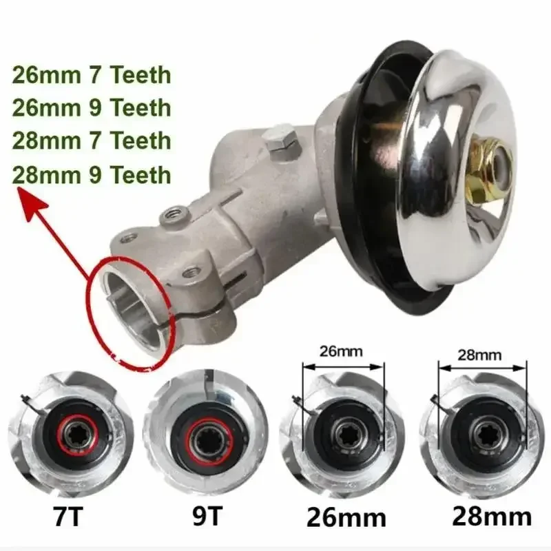 26mm/28mm Trimmer Gearbox Gearhead Brushcutter Grass Trimmer Replace Gear Head Lawn Mower Parts Gardening Tool