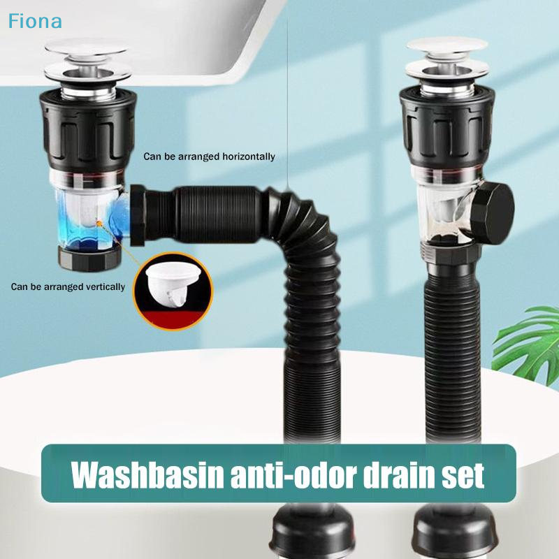 ✔Flexible Anti-Odor Sink Drain Pipe,Bathroom Wash Basin Drain Kit with Pop-Up Stopper & Deodorant Core