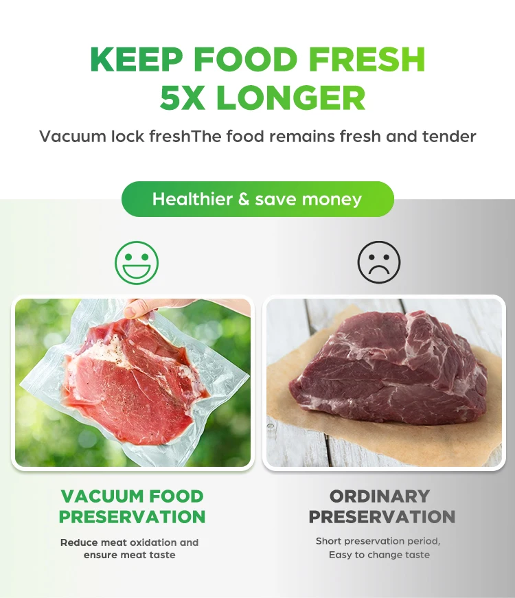 Electric Home Professional Food Vacuum Sealer Machine Widen Double Pump Thermal Sealing for Foods Preservation with Storage Bags 3