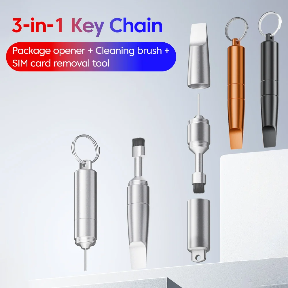 3 in 1 Multi-Functional Key Chain Package Opener Cleaning Brush thumbnail 4