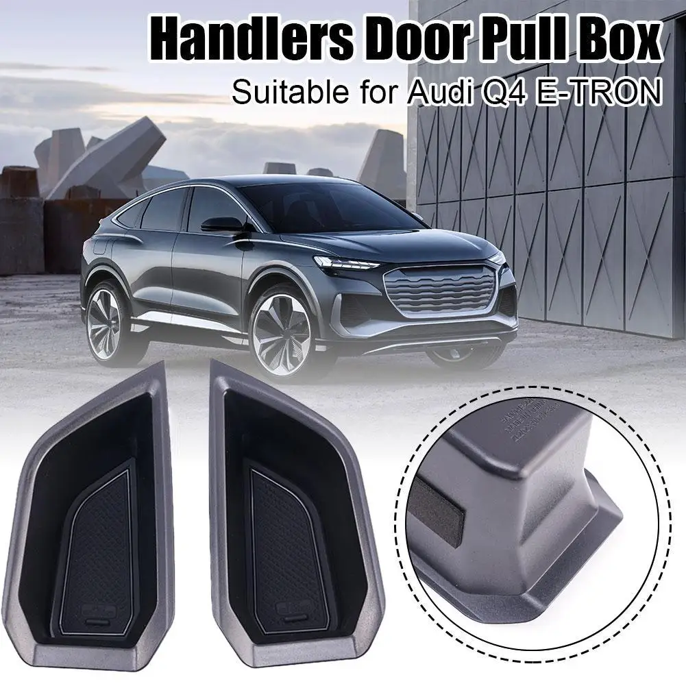 4pcs For Audi Q4 E-tron Front Rear Door Storage Box Handle Armrest  Container Car Interior Accessories