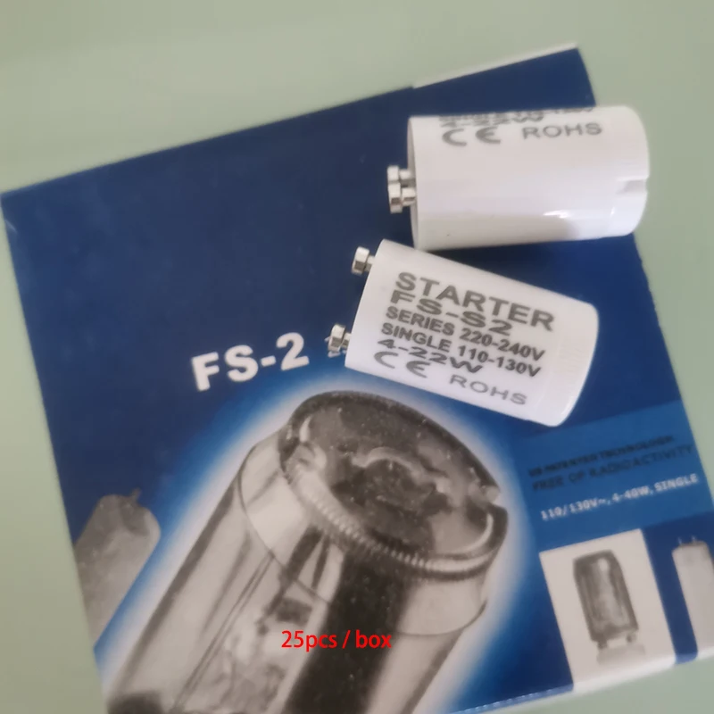 Mosquito Lamp Starter FS-2 Starter for AC110V-130V 4-22W Fluorescent Tube Fuse Starter CE Rohs 10pcs/lot