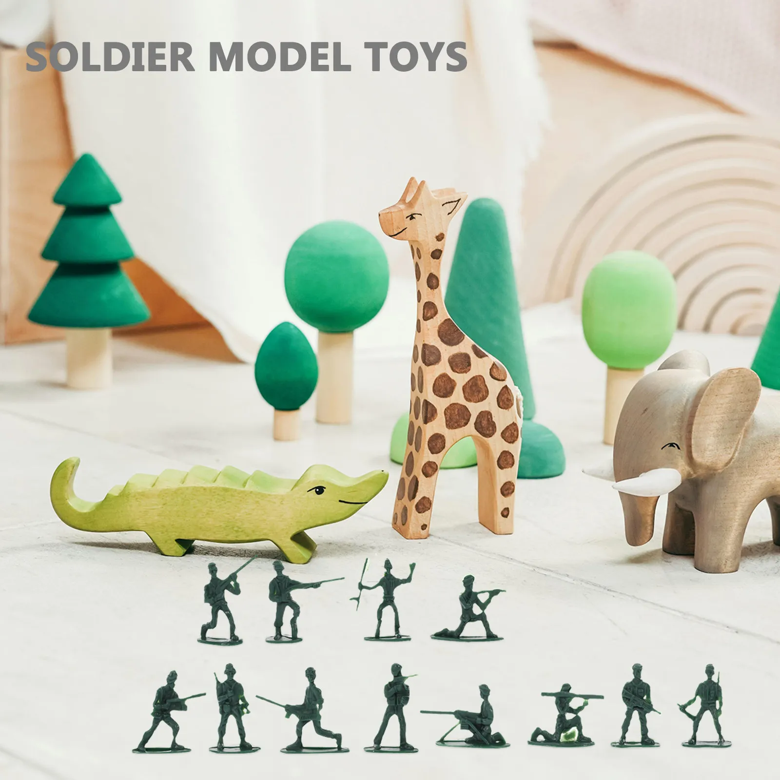 100Pcs 미니어처 군인 피규어 풍경 장식 및 학교 프로젝트를 위한 튼튼한 플라스틱 실내외 미니 군인 모델