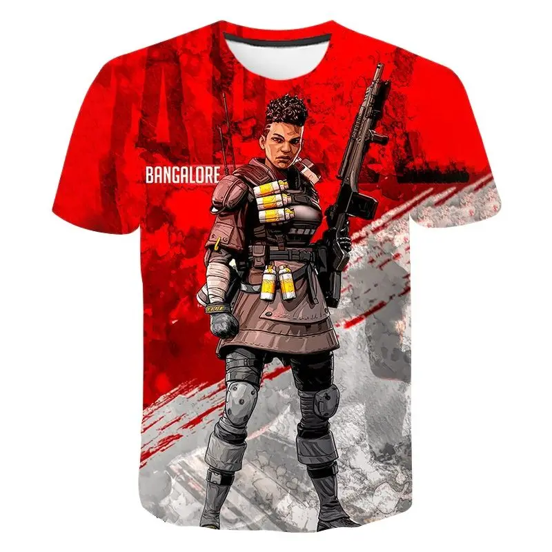 Футболка Apex Legends для мужчин, женщин и детей, футболка с 3D принтом, летние топы с коротким рукавом, крутая футболка для мальчиков и девочек, детская модная уличная одежда