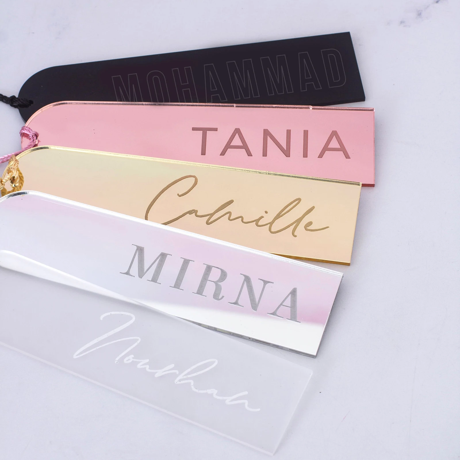 Arch Acrylic Bookmarks Wedding Place Card Blank with Tassel for Christmas Gift DIY Bookmarks Crafts Projects Party Seat Decor