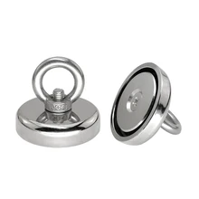 

1 Super Strong Neodymium Fishing Magnets Heavy Duty Rare Earth Magnet with Countersunk Hole Eyebolt for Salvage Magnetic Fishing