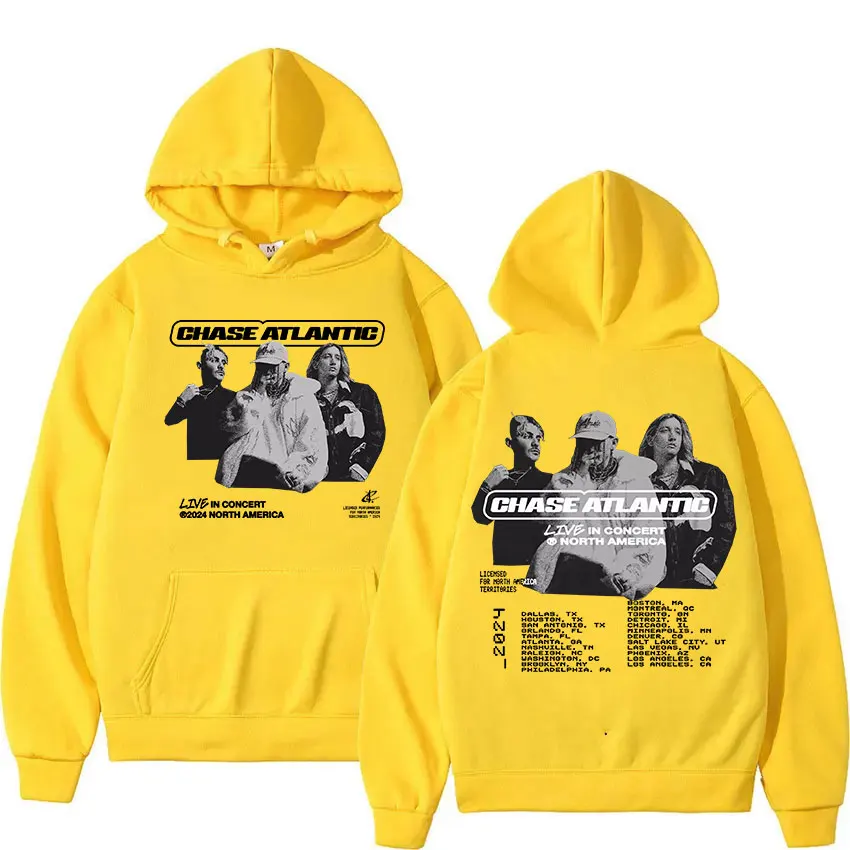 Felpa Con Cappuccio Chase Atlantic Oversized Unisex – Stampa Ufficiale, Stile Y2K Streetwear