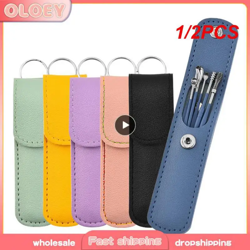 

1/2PCS Easy Ear Cleaning Ear Wax Removal Durable Stainless Steel Stainless Steel Tools Ergonomic Versatile Earpicks Storage Case