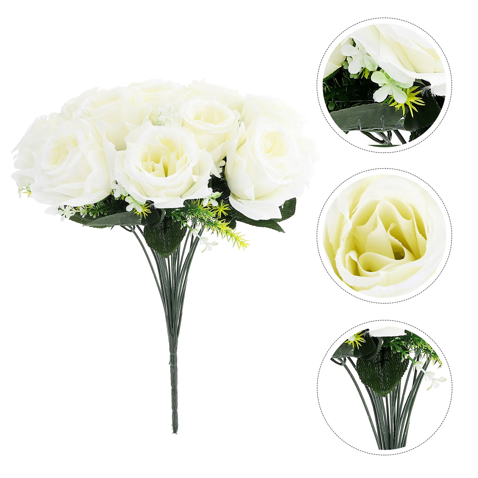 

Fake Roses Fall Decor Artificial Flowers for Cemetery Grave Bouquet Wedding Faux Arrangement Silk Cloth Memorial Ceremony
