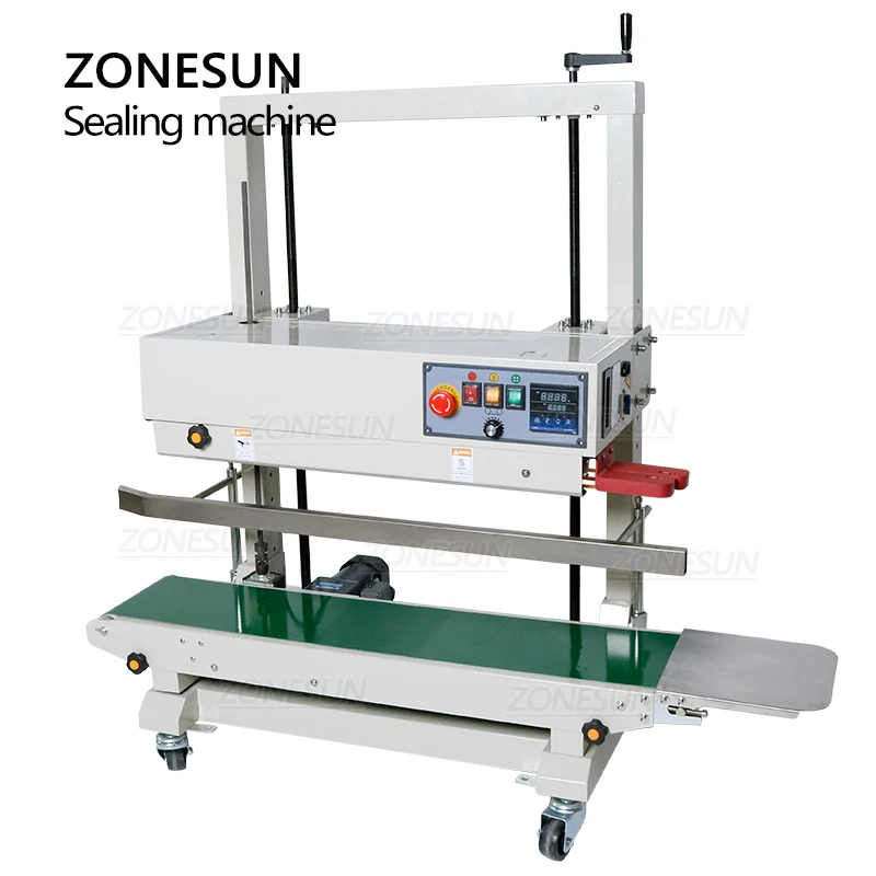 Zonesun Automatische Doorlopende Verticale Type Sluitmachine Grote Plastic Pe Film Zak Sealer Voor Hondenvoer Pop